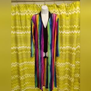 Rainbow Mesh Duster With Slide Slits